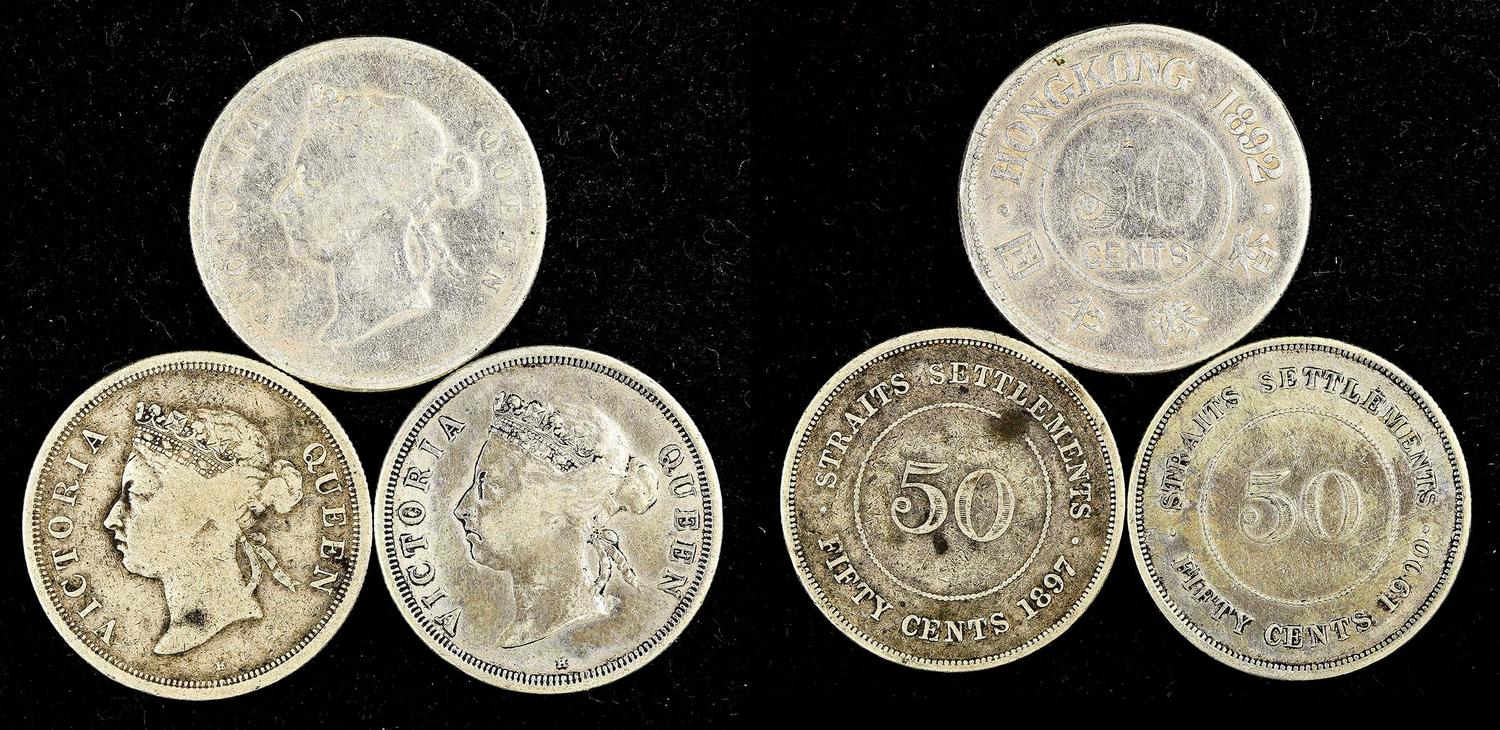 NumisBids: Auction World Auction 9, Lot 3249 : アジアコイン各種 Lot of Asian Coins / 銀貨計3枚組 3pcs