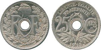 FRANCE  25 centimes  LINDAUER  1931 etat