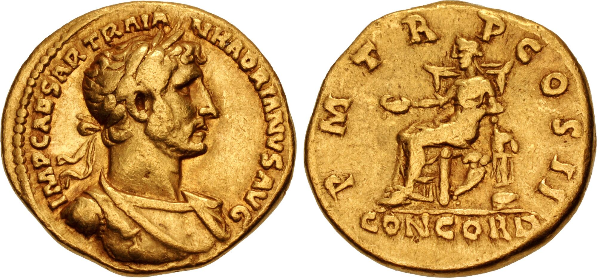 Лот 24. Ауреус Октавиана августа монета. Imp Hadrianus. 1670 Leopoldidg ROM Imp Semp August.