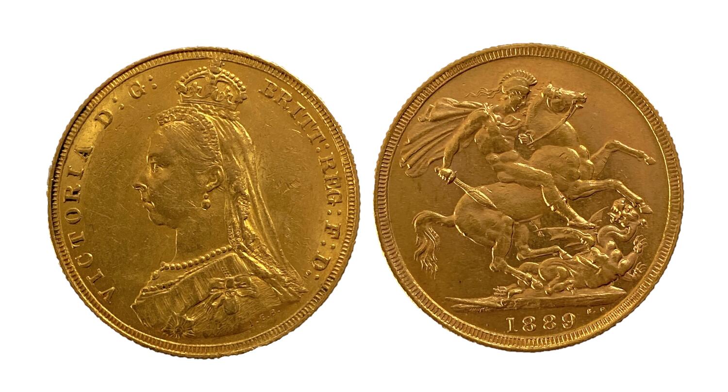 1889 Queen Victoria Jubilee Head Gold Sovereign 