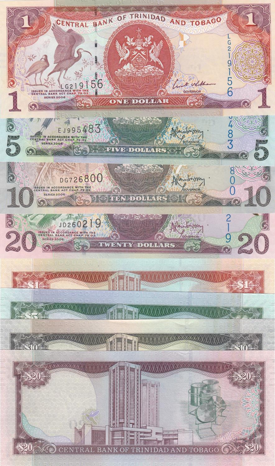 UNC 2006 Trinidad & Tobago 1 Dollar 2014 P46 banknote 
