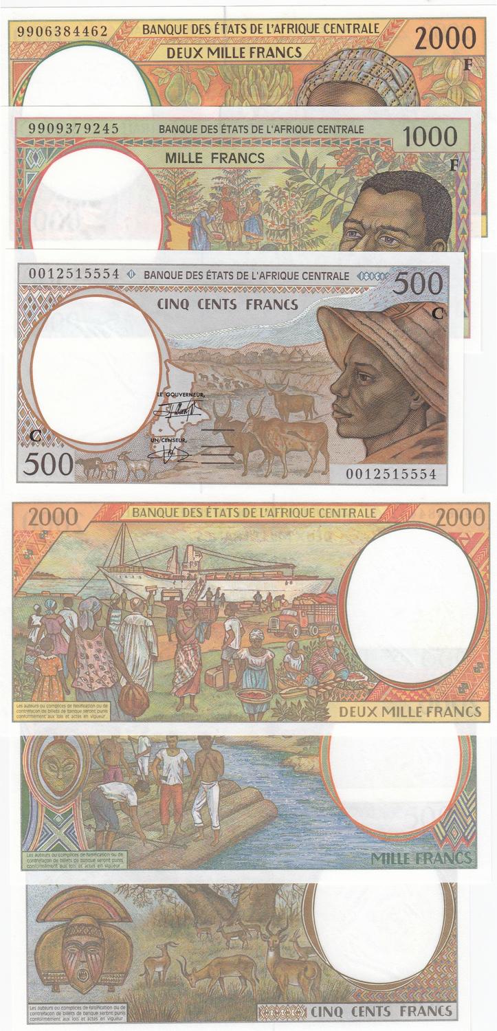 p-206Ue 2002 UNC Banknote Central African States 500 Francs Cameroon U 