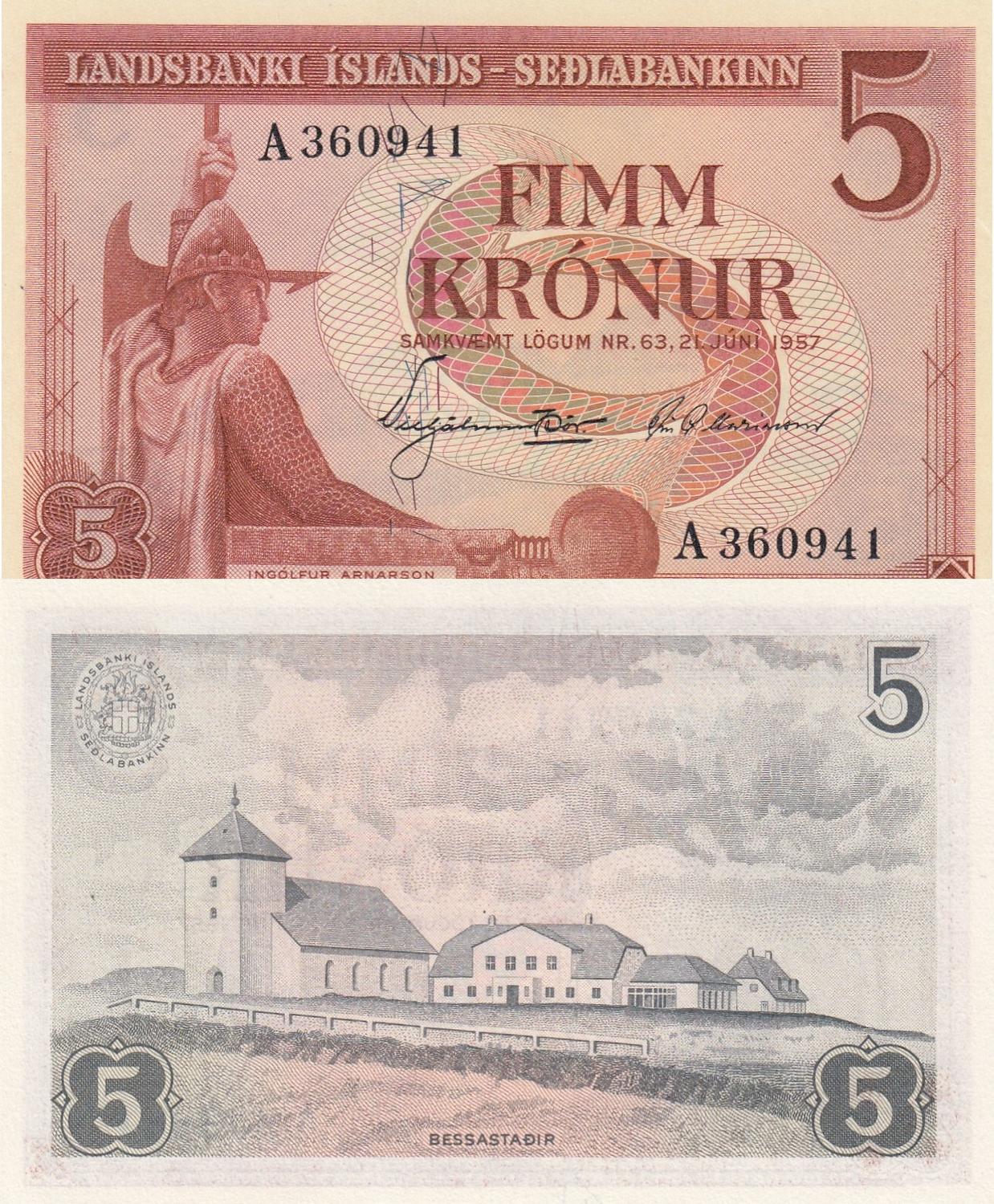 ICELAND 100 KRONUR 1957 P 40 UNC