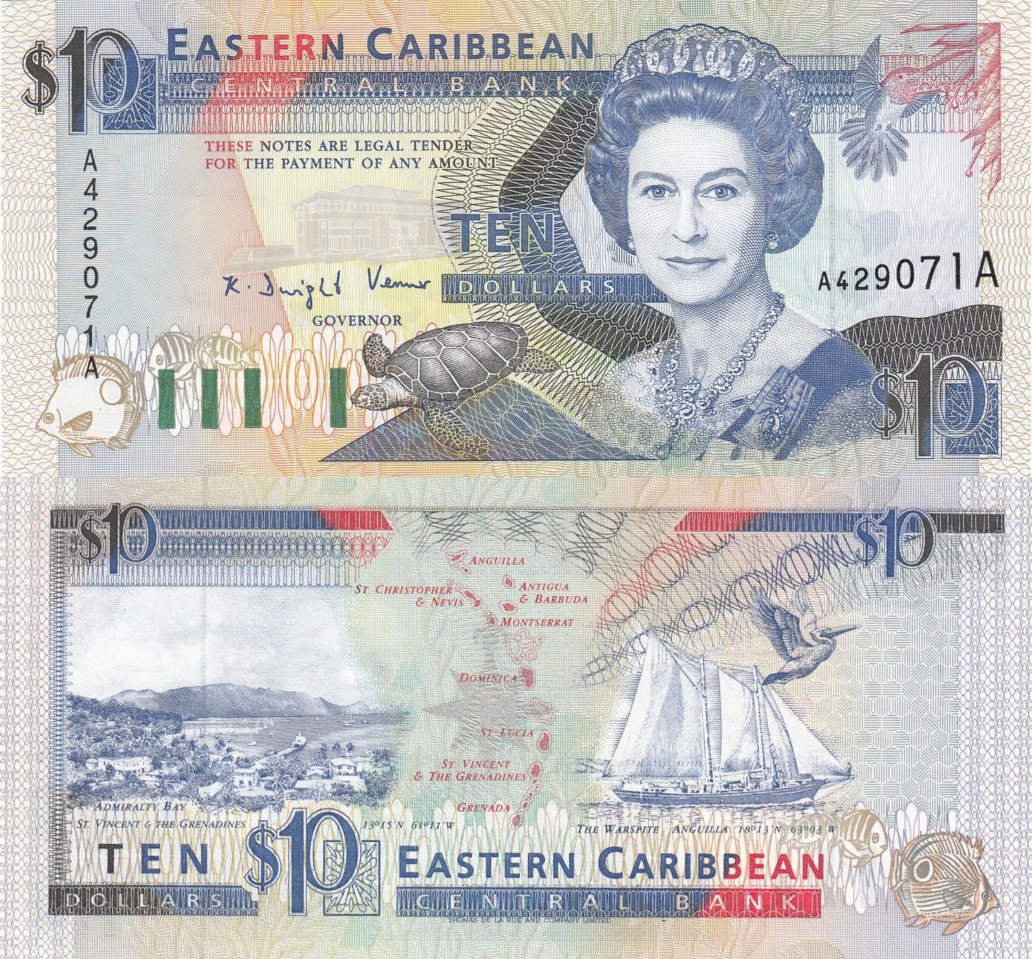 East Caribbean States 20 Dollars 2012 P-53a Marking for the Blind QE II Unc 