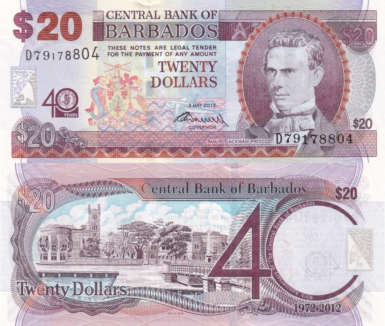 Barbados 20 Dollars UNC 2007 P-69