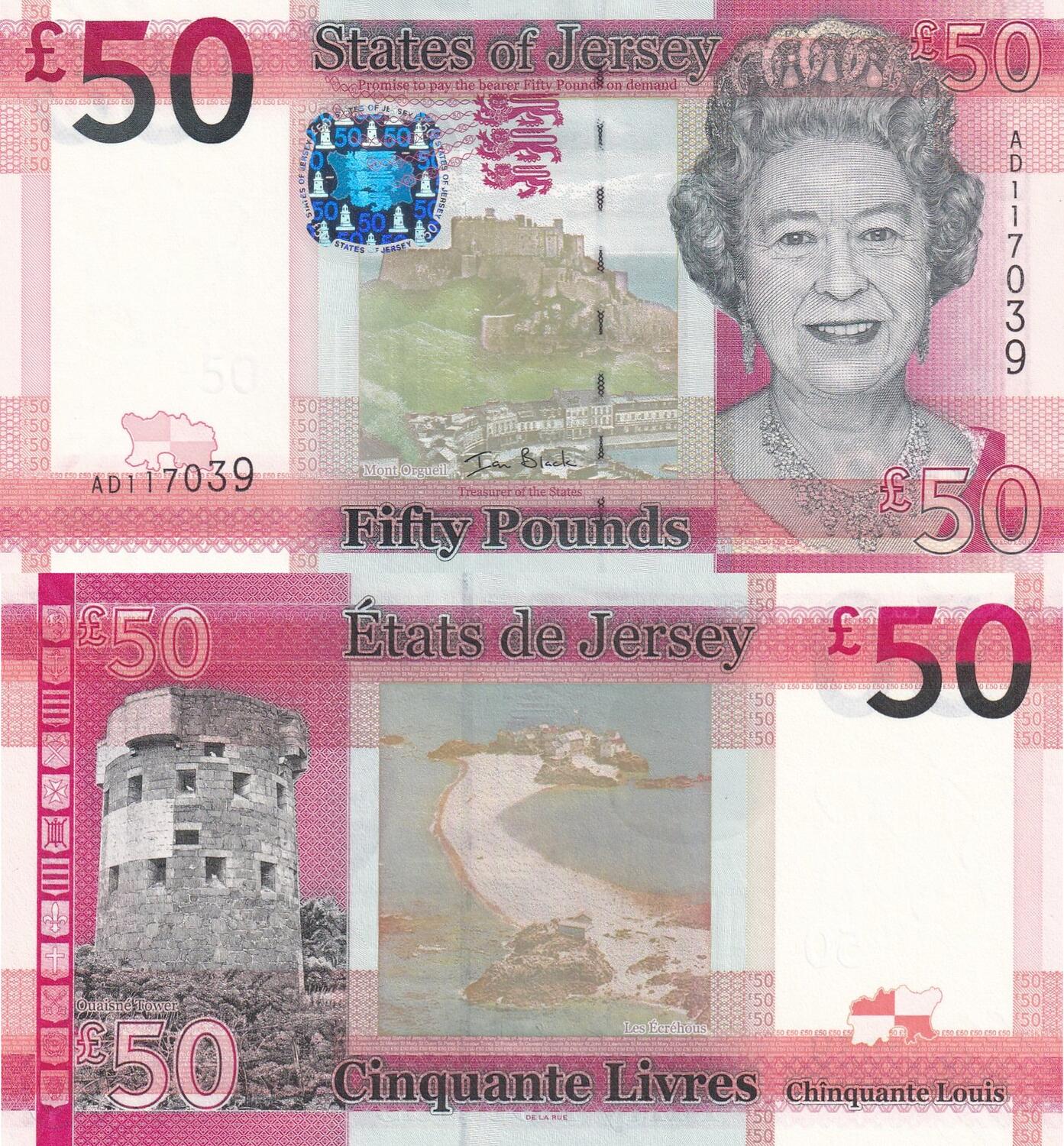 2010 UNC Jersey Banknote P35a 20 Pounds Series D