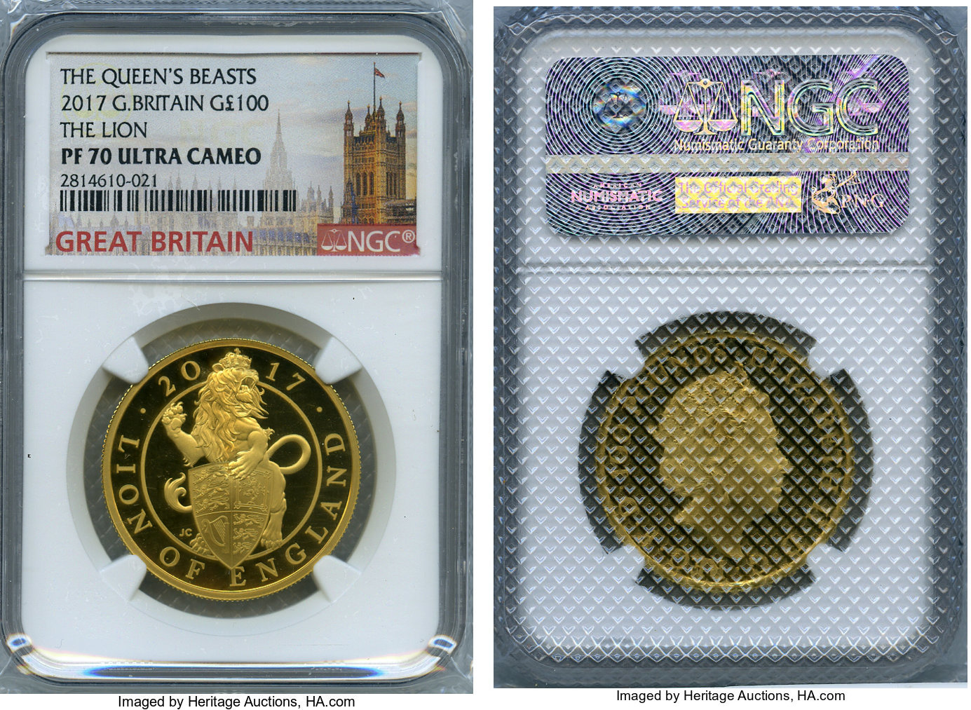 Great Britain Britannia 2001 Una and the Lion 10 Pounds 1//10 oz Gold NGC MS-67