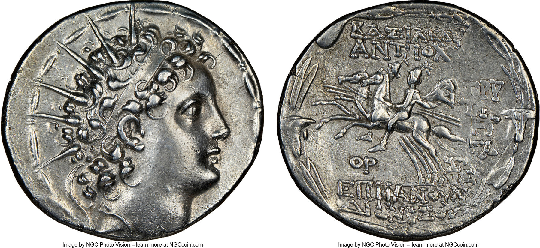 シルバー ゴールド アンティークコイン Seleucid Antiochus VI Infant King #9952