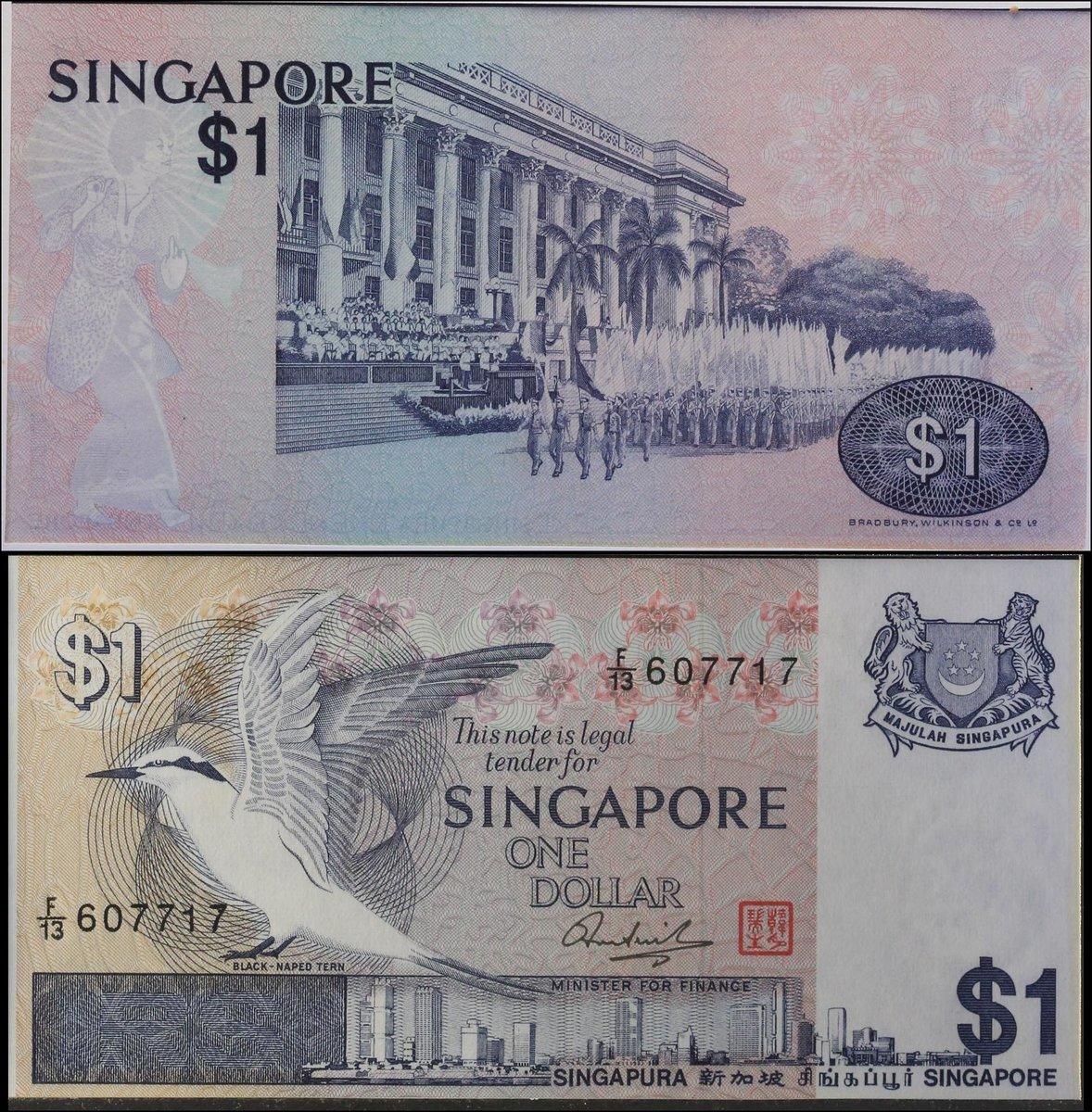SINGAPORE SET 2 PCS OF 1 DOLLAR P 9 18 UNC