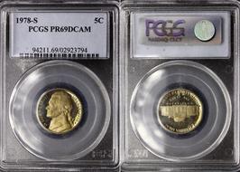 2008S PCGS PR69DCAM Jefferson nickel 5 cents deep cameo