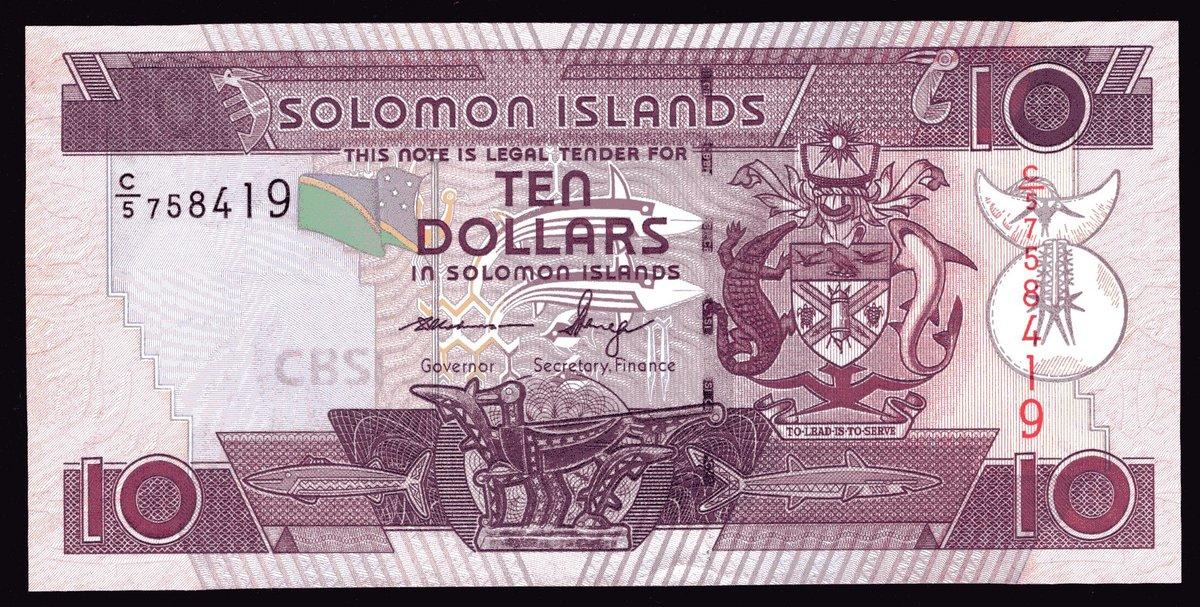 2019 P-32 UNC LOT 10 PCS SOLOMON ISLANDS 5 DOLLARS ND 