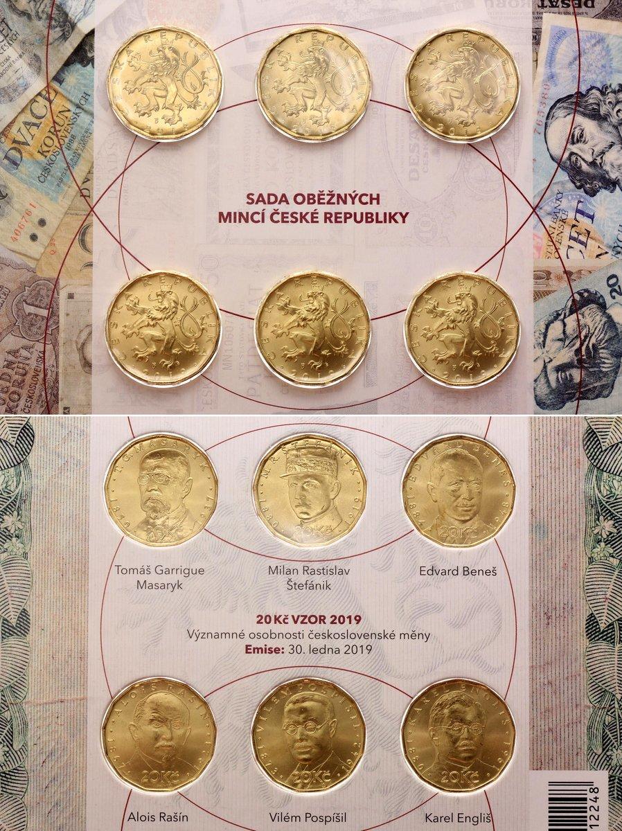 Brand New 20 Korun 2019 Czech Coins UNC Set of 3 pieces 