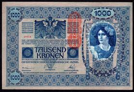 Circulated Banknotes Austria  1000 Kronen  1919  VF  P 59