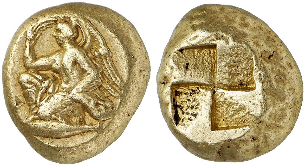 GRIECHISCHE MÜNZEN MYSIA KYZIKOS El-Stater, 500/450 v. Chr.