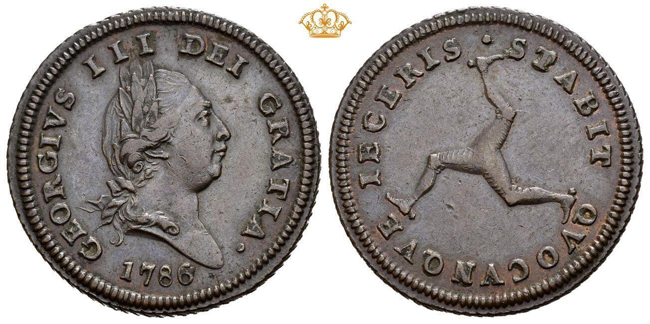 George III, 1/2 penny 1786 ISLE OF MAN... 