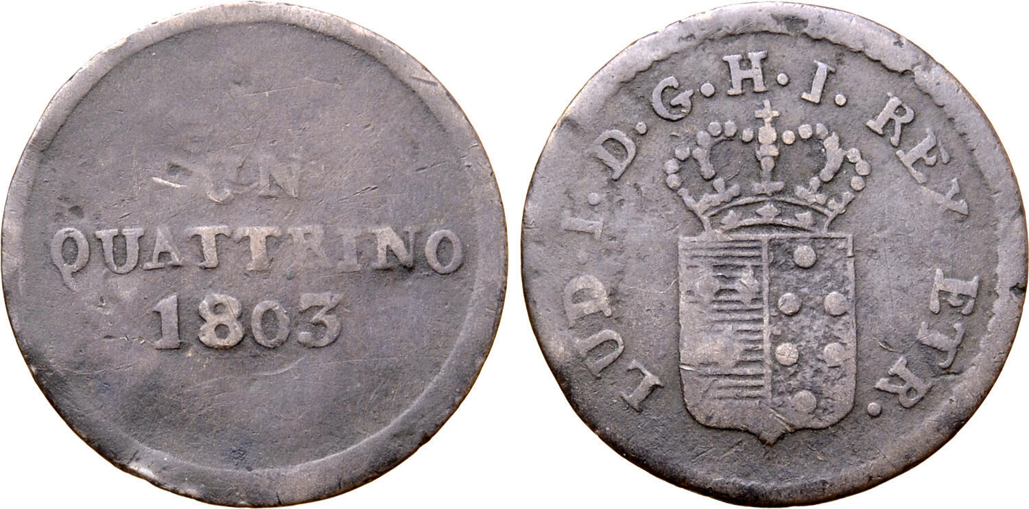 States TUSCANY Pietro Leopoldo 1 Quattrino Copper COIN 1790 ITALIAN