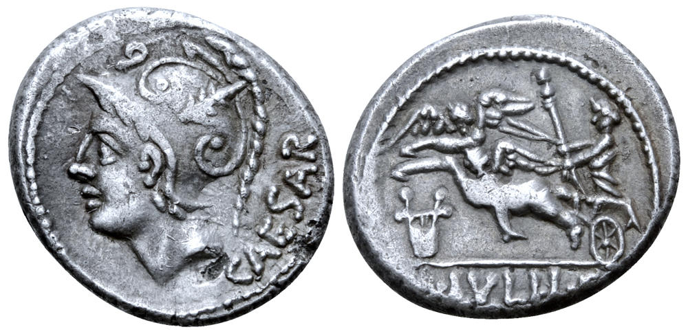 L. Julius L. f. Caesar Ar. denarius (103 BC) | Roman 