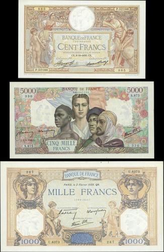 1956s Banque de France Gold Banknote Nouveaux Francs Gifts Set 5PCS 