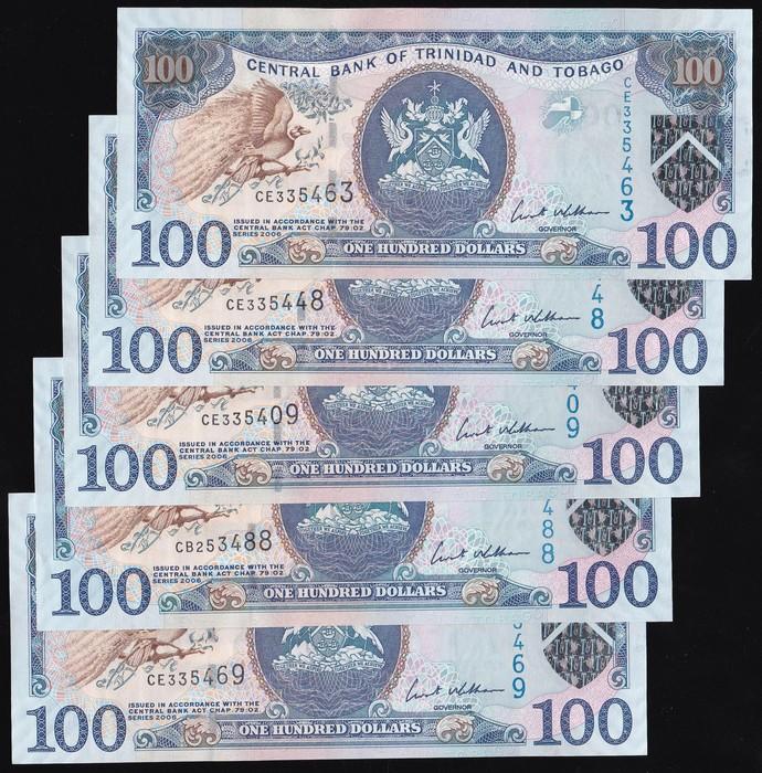 2006 5;10;20 dollars UNC New Sig 2017 P-New SET Trinidad and Tobago