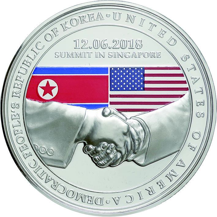 2018 Singapore United States Korea Summit 1 oz Silver Proof Medal 