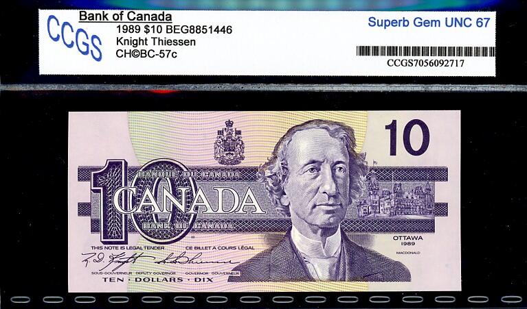 Canada $10 GEM UNC Jenkins/Carney BFW Last Prefix Bank Notes Consecutive SN bill 