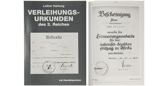 Katalog Verleihungsurkunden des 3 Reiches NEU