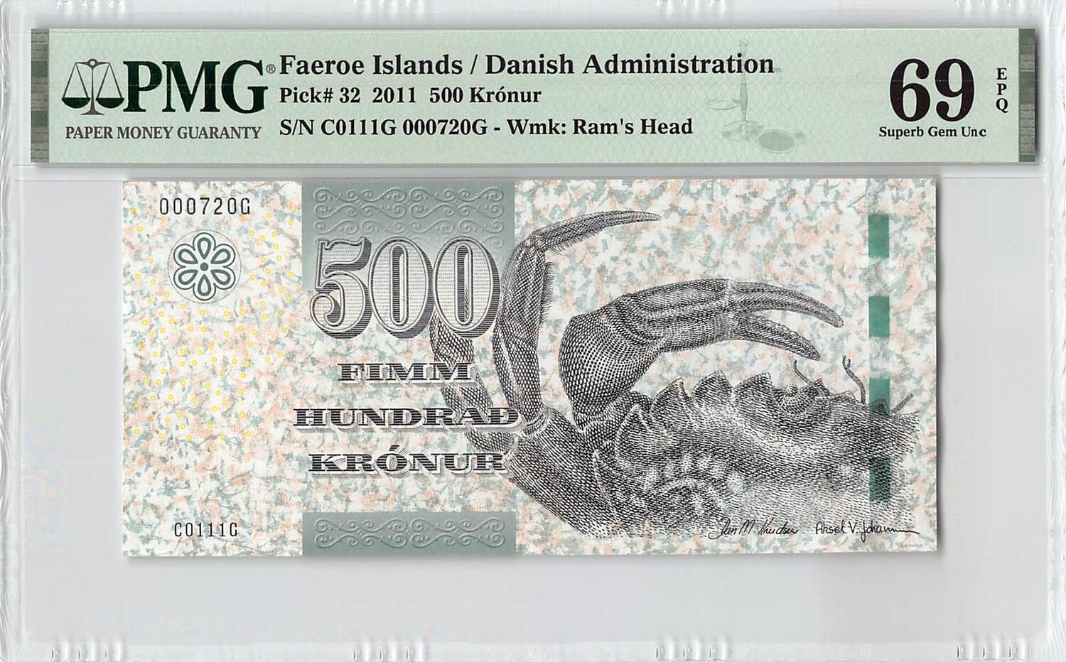 Denmark P-New 2011 500 Kroner Gem UNC 