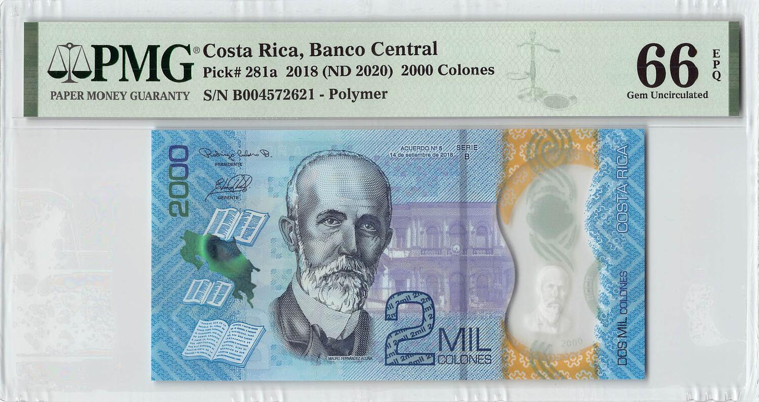 UNC Banknote Costa Rica 20 Colones p-238a 1972 Serie C 