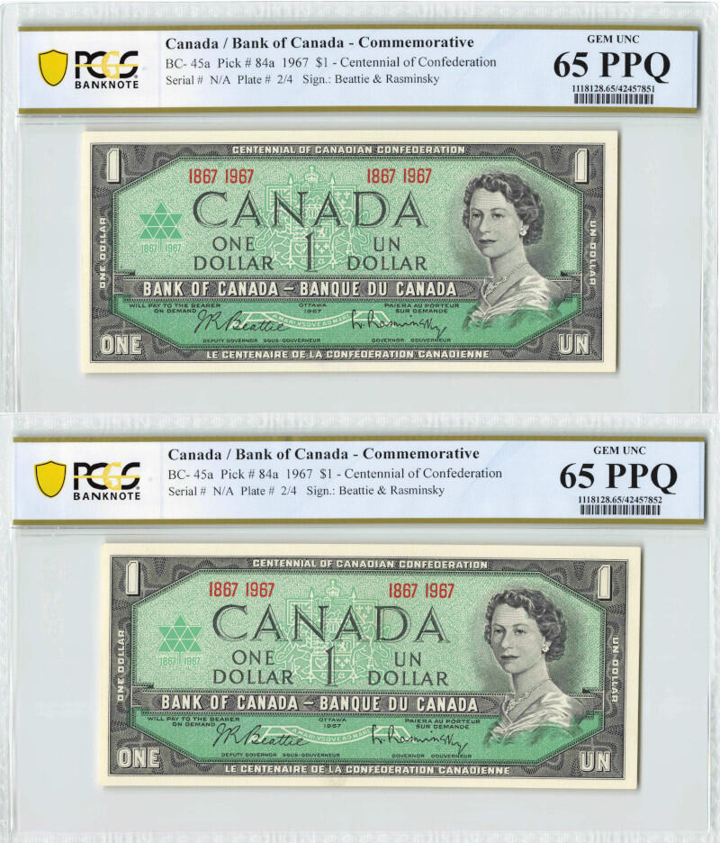 $1 Canada Centennial of Canadian Confederation 1867-1967 GEM!! 