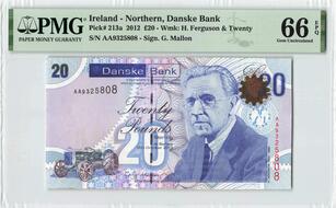 UNC 2012 2013 AA-Prefix P-New Danske Bank Ireland Northern 20 pounds 