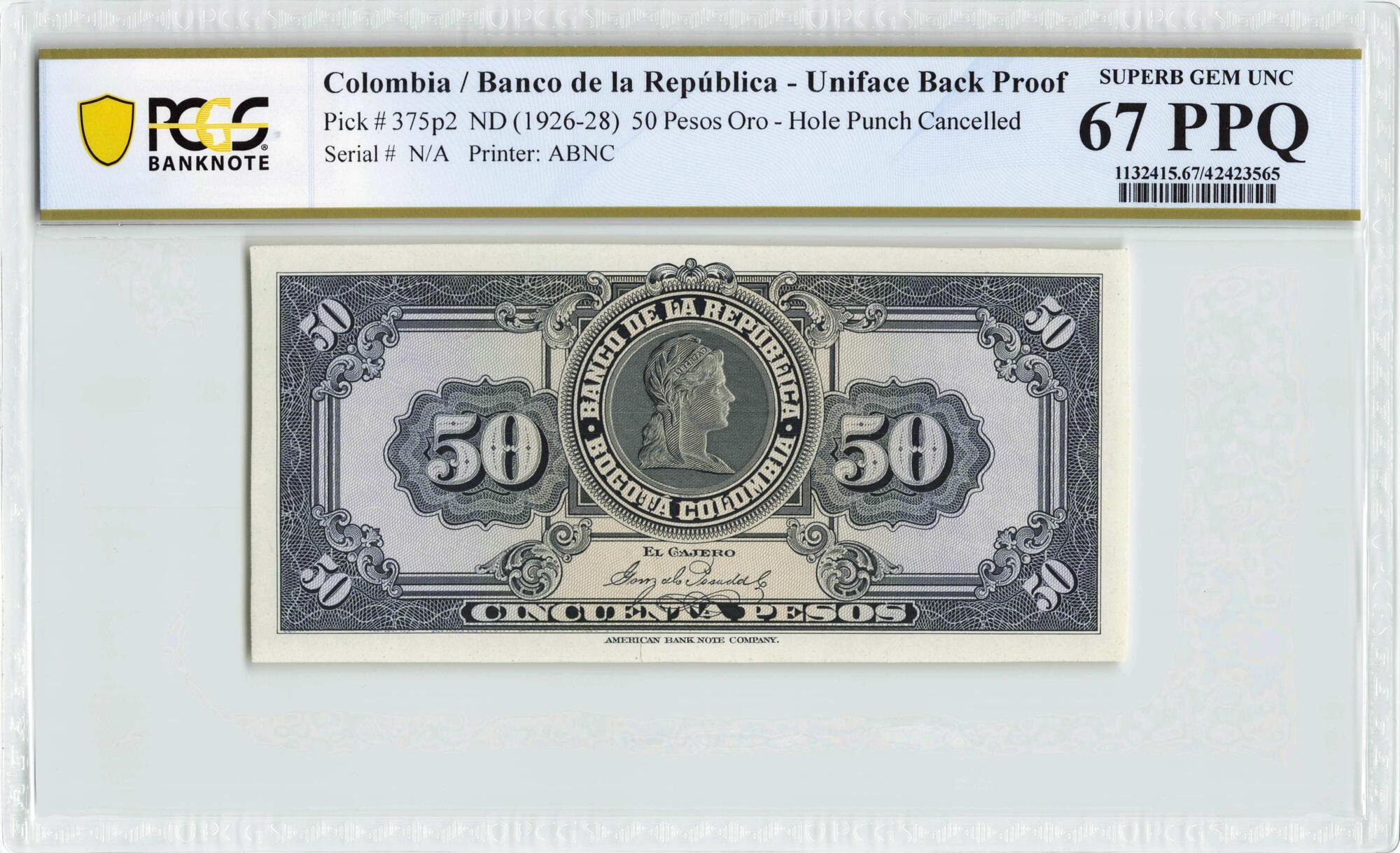 Colombia 2 pesos 1926 UNC Reproduction 